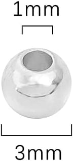 Silver Plated Round Spacer Beads 3mm 300pcs for Jewelry Making Findings Non Tarnish
