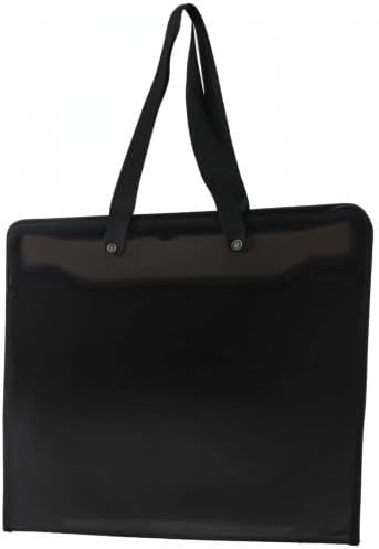 Shulaner Plastic Art Portfolio Folder with Zipper and Handle 17 x 14 inches Large Waterproof Bag Artwork Storage Container for Drawing Sketch Photography Poster Files Document, Black