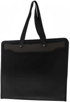 Shulaner Plastic Art Portfolio Folder with Zipper and Handle 17 x 14 inches Large Waterproof Bag Artwork Storage Container for Drawing Sketch Photography Poster Files Document, Black