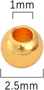 18K Gold Plated Round Spacer Beads 2.5mm 500pcs for Jewelry Making Findings Non Tarnish