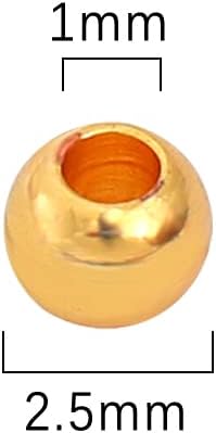 18K Gold Plated Round Spacer Beads 2.5mm 500pcs for Jewelry Making Findings Non Tarnish