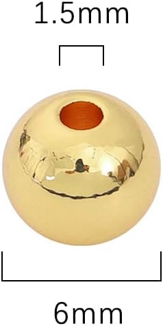 14K Gold Plated Round Spacer Beads 6mm 30pcs for Jewelry Making Findings Non Tarnish