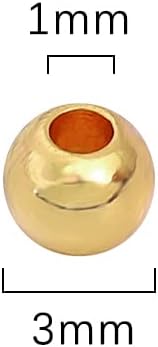 14K Gold Plated Round Spacer Beads 3mm 300pcs for Jewelry Making Findings Non Tarnish