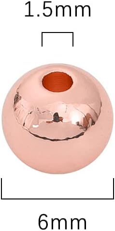 Rose Gold Plated Round Spacer Beads 6mm 30pcs for Jewelry Making Findings Non Tarnish