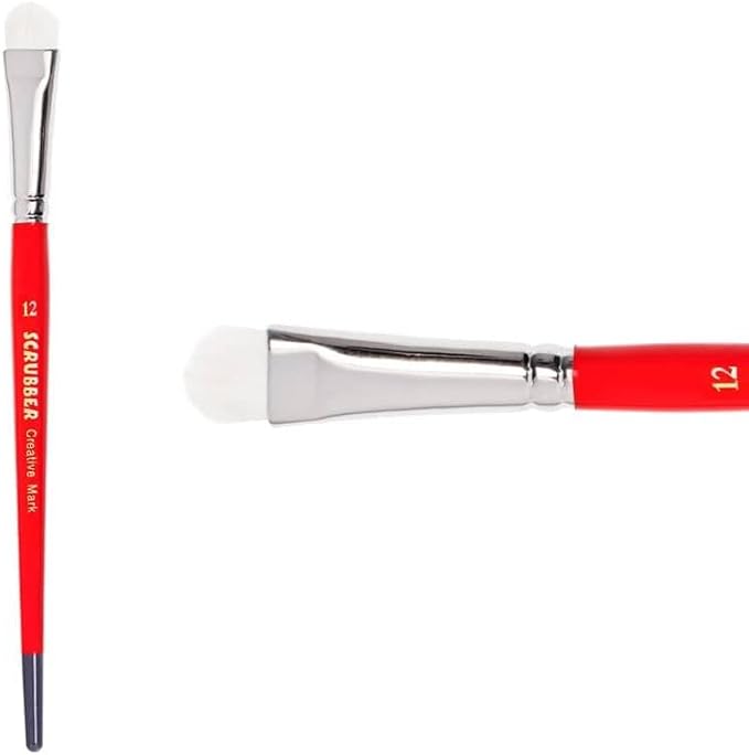 Creative Mark Scrubber Watercolor Brushes - Professional Watercolor Brushes for Scrubbing, Blotting, Re-Shaping Edges, and More! - # 12