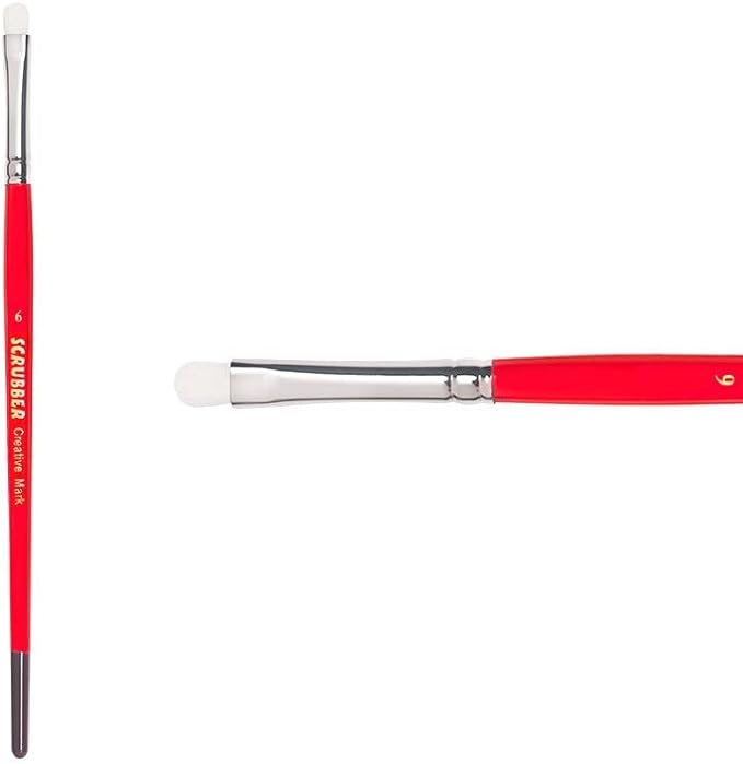 Creative Mark Scrubber Watercolor Brushes - Professional Watercolor Brushes for Scrubbing, Blotting, Re-Shaping Edges, and More! - # 6