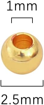 14K Gold Plated Round Spacer Beads 2.5mm 500pcs for Jewelry Making Findings Non Tarnish