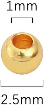 14K Gold Plated Round Spacer Beads 2.5mm 500pcs for Jewelry Making Findings Non Tarnish