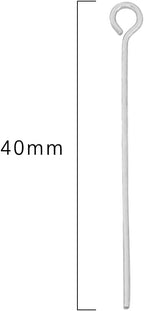 Platinum Plated Open Eye Pins Non Tarnish 40mm 150pcs for Jewelry Making Findings