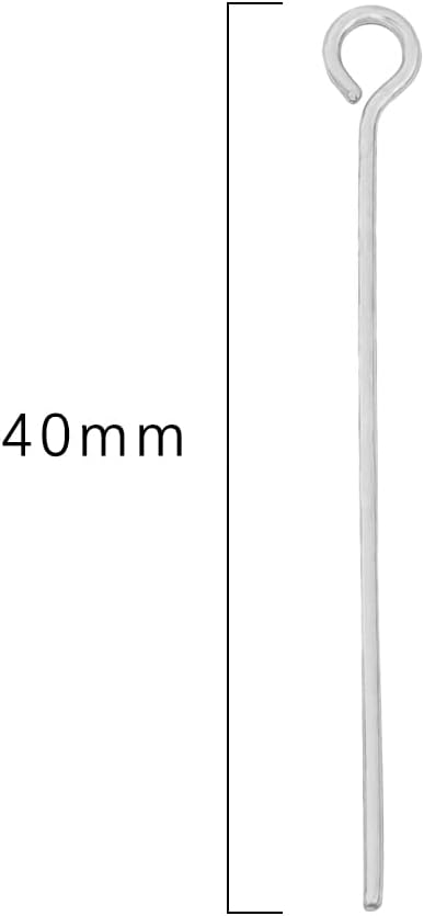 Platinum Plated Open Eye Pins Non Tarnish 40mm 150pcs for Jewelry Making Findings