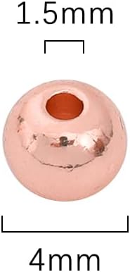 Rose Gold Plated Round Spacer Beads 4mm 100pcs for Jewelry Making Findings Non Tarnish