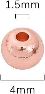 Rose Gold Plated Round Spacer Beads 4mm 100pcs for Jewelry Making Findings Non Tarnish