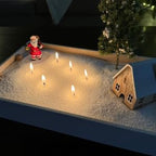 Foton Pearled Candle 18 Oz - Snowy Cider Non Toxic Luxury Long Lasting Powder Wax Sand Candles up to 120 Hours - Refillable Pearl Candle Sand with 30 Wicks