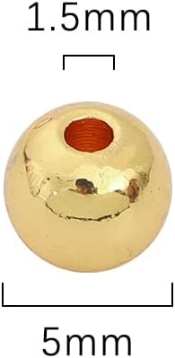 14K Gold Plated Round Spacer Beads 5mm 60pcs for Jewelry Making Findings Non Tarnish