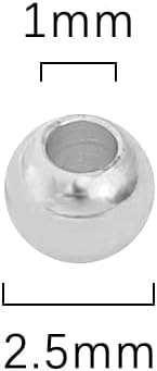 Platinum Plated Round Spacer Beads 2.5mm 500pcs for Jewelry Making Findings Non Tarnish