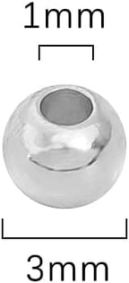 Platinum Plated Round Spacer Beads 3mm 300pcs for Jewelry Making Findings Non Tarnish