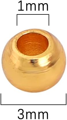 18K Gold Plated Round Spacer Beads 3mm 300pcs for Jewelry Making Findings Non Tarnish