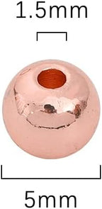 Rose Gold Plated Round Spacer Beads 5mm 60pcs for Jewelry Making Findings Non Tarnish