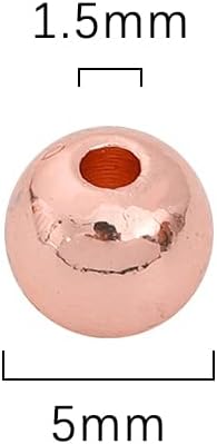 Rose Gold Plated Round Spacer Beads 5mm 60pcs for Jewelry Making Findings Non Tarnish