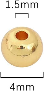 14K Gold Plated Round Spacer Beads 4mm 100pcs for Jewelry Making Findings Non Tarnish