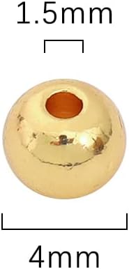14K Gold Plated Round Spacer Beads 4mm 100pcs for Jewelry Making Findings Non Tarnish