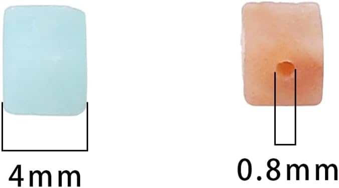 Natural Amazonite Square Stone Beads 4x4mm 85pcs Cube Loose Semi Gemstone Beads for Jewelry Making Design