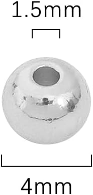 Platinum Plated Round Spacer Beads 4mm 100pcs for Jewelry Making Findings Non Tarnish