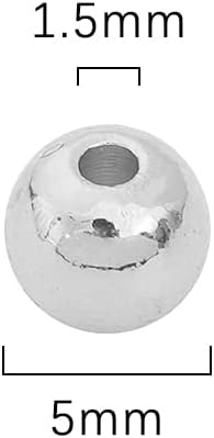 Platinum Plated Round Spacer Beads 5mm 60pcs for Jewelry Making Findings Non Tarnish
