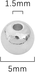 Platinum Plated Round Spacer Beads 5mm 60pcs for Jewelry Making Findings Non Tarnish