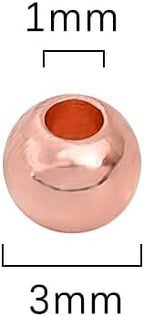 Rose Gold Plated Round Spacer Beads 3mm 300pcs for Jewelry Making Findings Non Tarnish