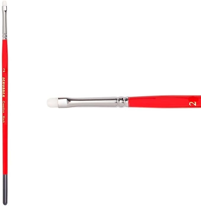 Creative Mark Scrubber Watercolor Brushes Size #2 - Professional Watercolor Brushes for Scrubbing, Blotting, Re-Shaping Edges, and More! - 12 Pack