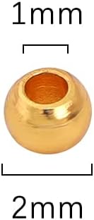 18K Gold Plated Round Spacer Beads 2mm 600pcs for Jewelry Making Findings Non Tarnish