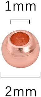 Rose Gold Plated Round Spacer Beads 2mm 600pcs for Jewelry Making Findings Non Tarnish