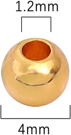 18K Gold Plated Round Spacer Beads 4mm 100pcs for Jewelry Making Findings Non Tarnish