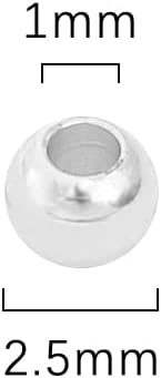 Silver Plated Round Spacer Beads 2.5mm 500pcs for Jewelry Making Findings Non Tarnish