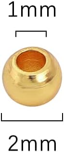 14K Gold Plated Round Spacer Beads 2mm 600pcs for Jewelry Making Findings Non Tarnish