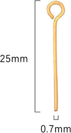 18K Gold Plated Open Eye Pins Non Tarnish 25mm 200pcs for Jewelry Making Findings