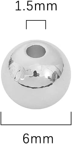 Platinum Plated Round Spacer Beads 6mm 30pcs for Jewelry Making Findings Non Tarnish