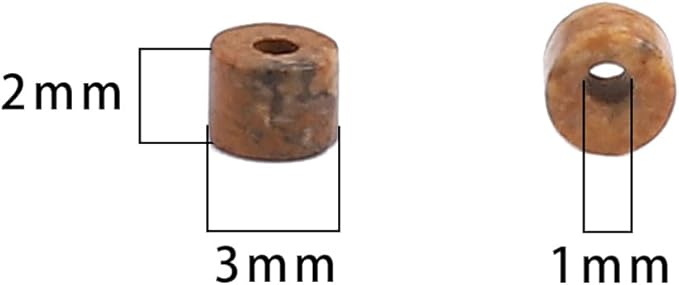 Natural Brown Picture Jasper Spacer Beads Caps Flat Round Loose Beads for Beading Jewelry Making 3mmx2mm 38cm