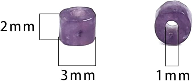 Natural Amethyst Spacer Beads Caps Flat Round Loose Beads for Beading Jewelry Making 3mmx2mm 38cm
