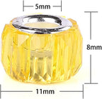 100 Pieces 14mm European Large Hole Spacer Beads Mix Color with Silver Brass Cores Assortments Charm Lampwork Beads Supplies for Necklace Bracelets Jewelry Making (Baguette Diamonds)