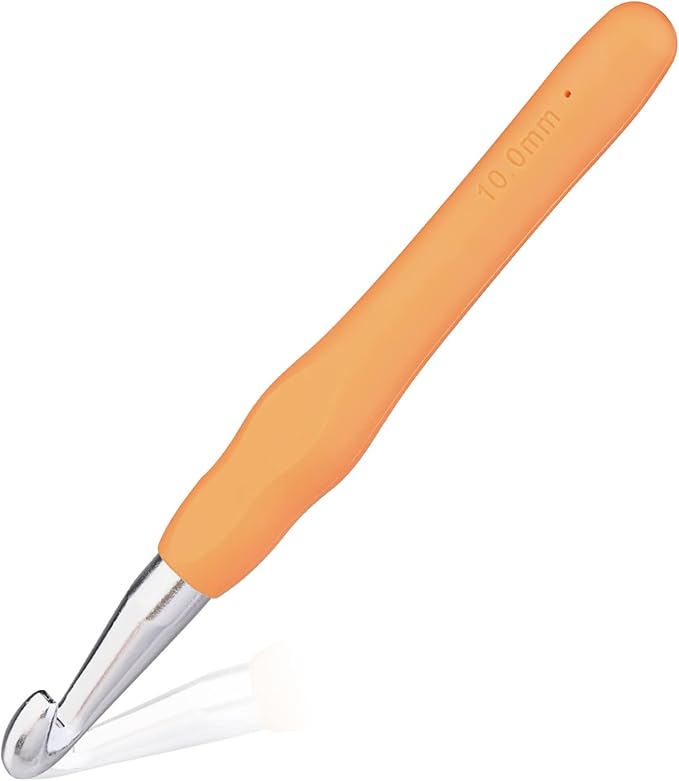 10 mm Crochet Hook, Ergonomic Handle for Arthritic Hands, Extra Long  Knitting Needles for Beginners and Crocheting Yarn (10 mm)