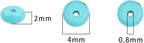 Natural Blue Turquoise Spacer Beads Caps Rondelle Disk Loose Beads for Beading Jewelry Making 4mmx2mm 38cm