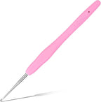 1.0 mm Crochet Hook, Ergonomic Handle for Arthritic Hands, Extra Long  Knitting Needles for Beginners and Crocheting Yarn (1.0 mm)