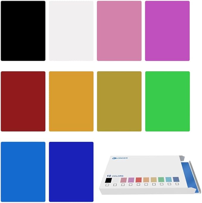 100 pcs of Colorful Aluminum Business Card Blanks - Perfect for Laser Engraving, DIY Business Card Customization, and More - 0.21mm/0.01 inch Thickness