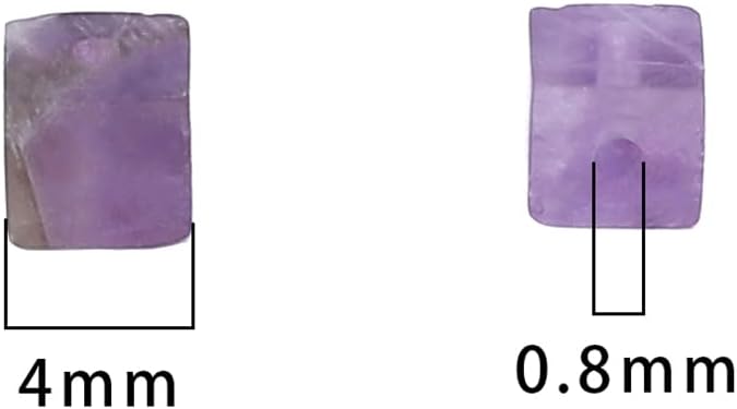 Natural Amethyst Square Stone Beads 4x4mm 85pcs Cube Loose Semi Gemstone Beads for Jewelry Making Design