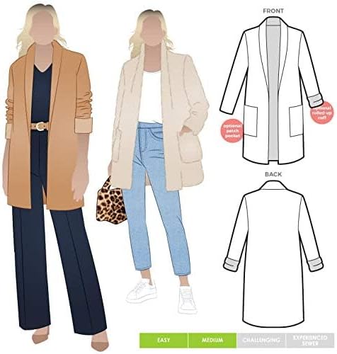 Style Arc Sewing Pattern - Loren Jacket (Sizes 04-16)