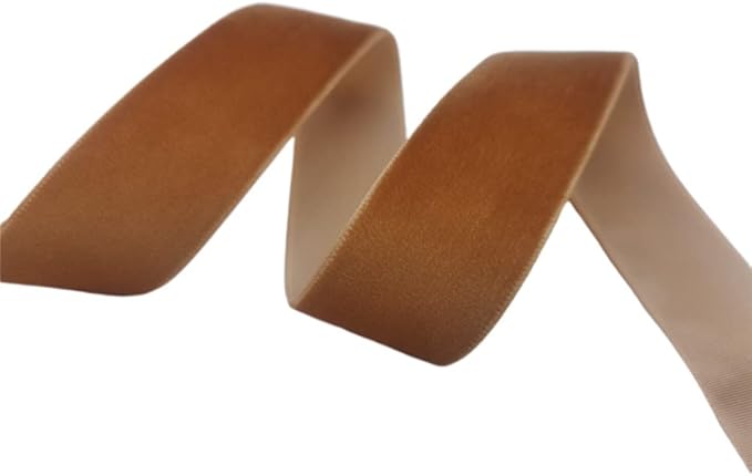 Nylon Velvet Ribbon Single Faced,1 1/2 Inch X 25Yards Spool (Ginger)