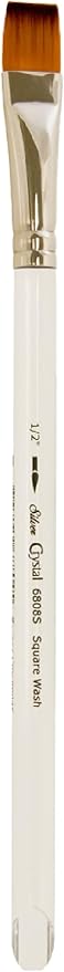 Silver Brush Limited 6808S1/2 Crystal Squash Wash Brush for Watercolor and Oil, Short Handle, Size 1/2, Square Wash