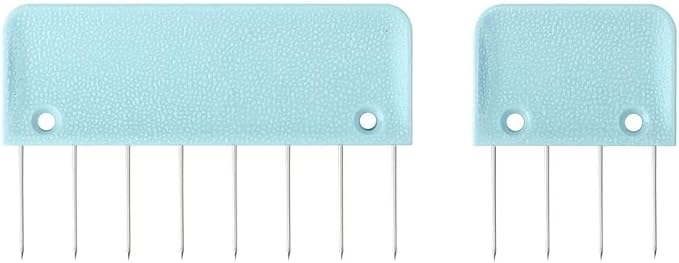 Mevome 25pcs Knit Blocking Pins Kit, White Blockers Combs 100 T-pins & Ruler for Knitting Crochet Projects Lace Needlework Block Tool for Blocking Mats Boards Accessories Device (Blue)